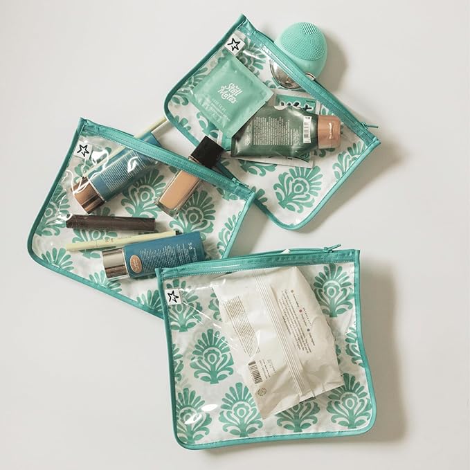Tiny Twinkle Mess-Proof Travel Bags | TSA Airline Compliant, Zipper Closure, Clear Front Pouch, Diaper Bag Packing, Toiletry or Makeup Cosmetics Organizer