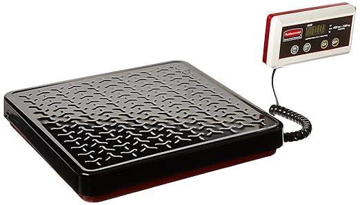 Rubbermaid Commercial Products Digital Receiving Scale, 400-Pound Capacity, Heavy-Duty Non-Skid Shipping and Postal Scale, Food Scale for Kitchen/Restaurant