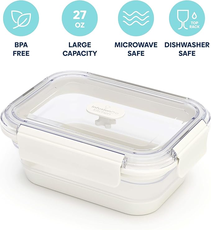 Infusion Pro Collapsible Food Storage Containers with Lid & Vent, Clear Stacking Silicone Food Container Set : Microwaveable, Freezer and Dishwasher Safe, Set of 3, Coconut Milk