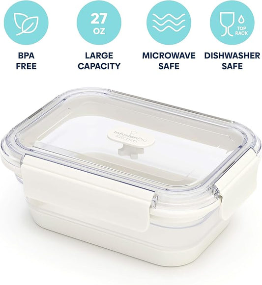 Infusion Pro Collapsible Food Storage Containers with Lid & Vent, Clear Stacking Silicone Food Container Set : Microwaveable, Freezer and Dishwasher Safe, Set of 3, Coconut Milk