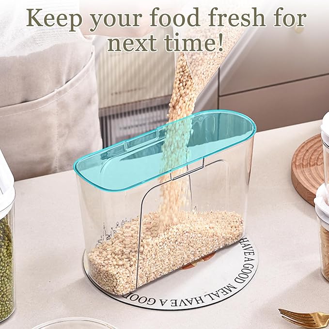 2 Pack Cereal Containers Storage, 4L/135.2oz Airtight Food Storage Container, Kitchen Storage Containers for Kitchen & Pantry Flour, Rice, Pasta, Pet Food