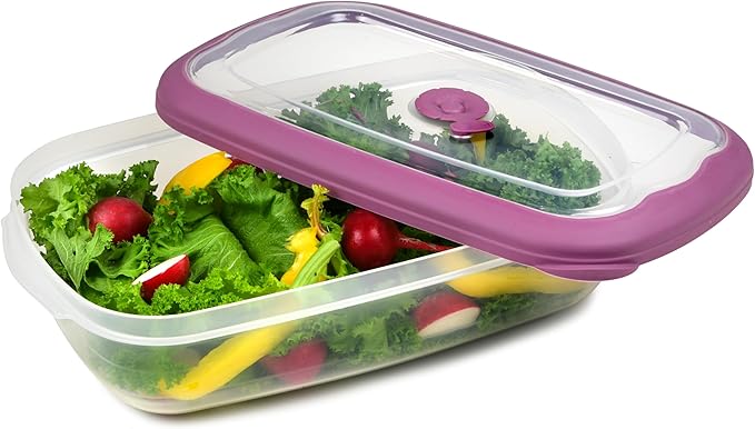 Tribello Plastic Food Storage Containers With Lids - 53 Oz Airtight Container Box For Food Storage, Meal Prep, Freezer, Microwave And Dishwasher Safe, Steam Vent Lids, BPA-Free - 3 Pack