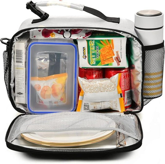 Pfrewn Dog Puppy Lunch Box for Kids Adults Pomeranian Puppy Insulated Lunch Bag with Shoulder Strap Reusable Cooler Bags Lunch Tote for Office School Girls Boys Teens
