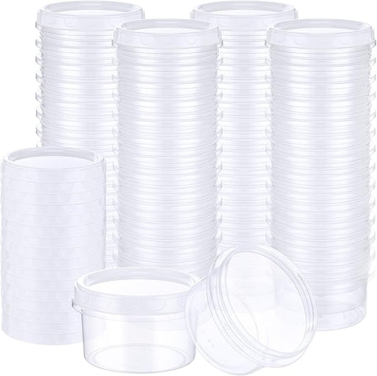 Sieral 36 Pack 8 oz/ 250 ml Freezer Containers with Lids Plastic Twist Top Deli Jars Reusable Freezer Storage Containers for Food Round Wide Mouth Lunch Snacks(White)