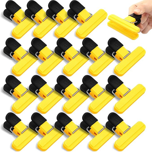 20 Pcs Chip Bag Clips Plastic Heavy Duty Clips Food Bag Clips Heavy Seal Grip for Food Storage Snack, 3.07 x 2.56 x 1.46 Inch(Yellow)