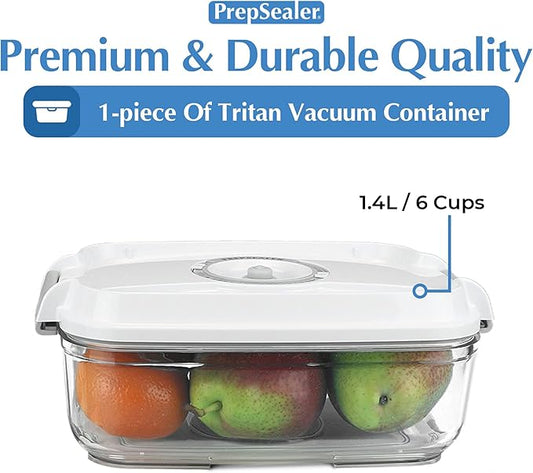 Food Saving Airtight Meal Prep BPA-free Tritan Vacuum Container (1.4L) - Pump not Included