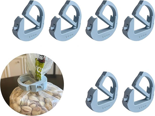 bag clip, chip clip, food clip, bread clip | heavy duty, adjustable, one size fits all, stackable, magnetic, fridge & freezer safe, hook-able,built to last, ergonomic (Dreamy Sky, 6 Pack)