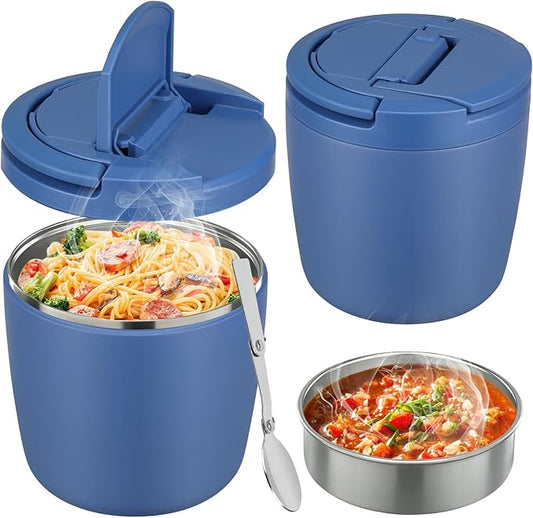 40oz Insulated Lunch Containers for Adults Soup Thermo for Hot Food Jar Wide Mouth Leak Proof Vacuum Stainless Steel Thermal Bento Box with Buckle Lid and Spoon
