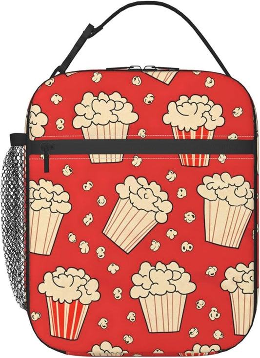 Insulated Lunch Box for Kids Boys Girls, Reusable Lunch Bag for School, Office, Work, Picnic, Travel, Movie Classic Popcorn Lunch Box