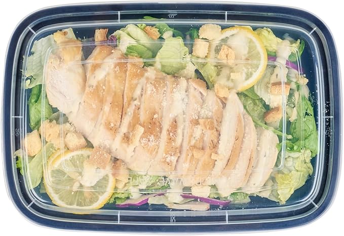 Restaurantware-Asporto Microwavable To-Go Container - BPA Free PP Rectangular Take Out Food Container with Clear Plastic Lid - Catering & take out - 28 oz - Black - Plastic - Disposable - 50ct Box