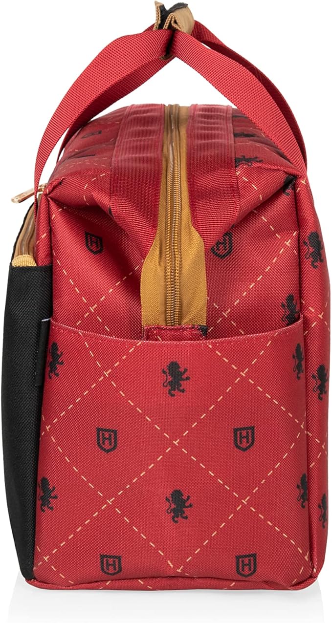 PICNIC TIME Harry Potter Gryffindor On The Go Lunch Cooler, Soft Cooler Lunch Box, Insulated Lunch Bag, (Black with Red Accents)