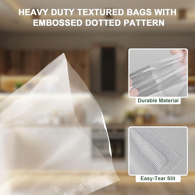 Vacuum Sealer Bags for Food - 50 Quart 8'' x 12'' Pre-Cut Food Saver Bags Quart Size, BPA Free Heavy Duty Vacuum Seal Bags for Food Preservation, Freezer Storage, Seal a Meal or Sous Vide