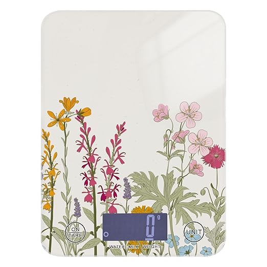 Food Scale Kitchen Scale for Baking Cooking Digital Food Weighing Measuring Scale Small Waterproof Electric Food Scale Simple Flowers
