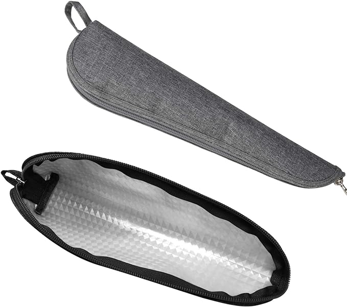 Travel Utensil Sets Carrying Case 2-pack Portable Cutlery Set Bag Reusable Silverware Set Stainless Steel Straws Pouch Chopsticks Knife Fork and Spoon Holder for Bento Lunch Box Black&Grey, Aosbos