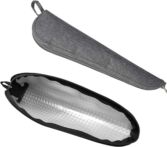 Travel Utensil Sets Carrying Case 2-pack Portable Cutlery Set Bag Reusable Silverware Set Stainless Steel Straws Pouch Chopsticks Knife Fork and Spoon Holder for Bento Lunch Box Black&Grey, Aosbos