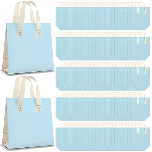 Kacctyen 100 Pcs Insulated Take Out Bags Bulk 9.5 x 6 x 9.5 in Thermal Insulation Food Bag for Coffee, Milk Tea, Hot Cold Food, Delivery Cooler Bag for Catering Restaurant Grocery Picnic (Light Blue)