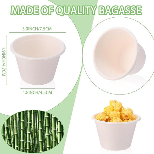 Zubebe 800-Pack Disposable Souffle Cups - 4 oz Paper Snack Cups - Mini Food Portion Containers for Parties, Picnics, Barbecues and Travel (White)