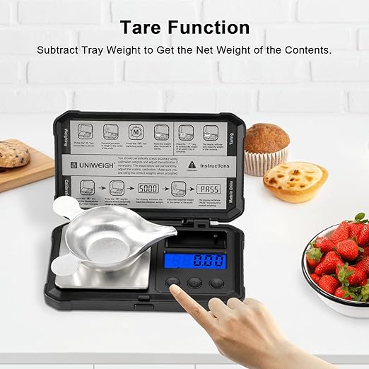 Milligram Scale 50g/0.001g High Precision,Digital mg Scale with LCD/Tare,6 Units Jewelry Scale,Micro gram Scale for Powder,Coins,Gold,Reloading Scale,Included Cal Weight,Batteries