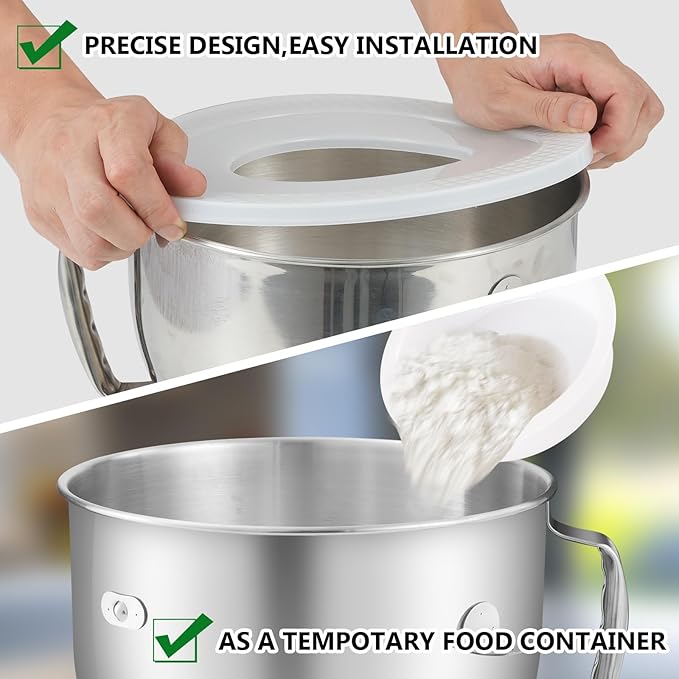 Stainless Steel Bowl for KitchenAid Professional 5 Plus Series and 6 Quart Bowl-Lift Stand Mixer,Mixing Bowl for Kitchenaid Picurean and Professional Models,(With Lid)