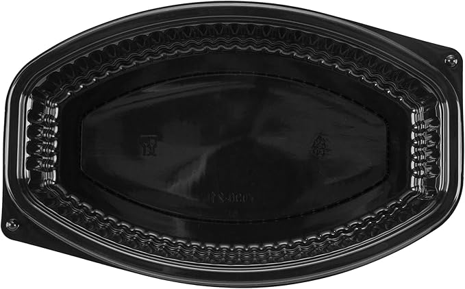 Restaurantware RW Base 21 Ounce Meal Prep Containers, 100 Microwavable To Go Containers With Lids - Disposable, Freezable, Black Plastic Oval Food Containers, Pack Hot And Cold Food, For Takeaway