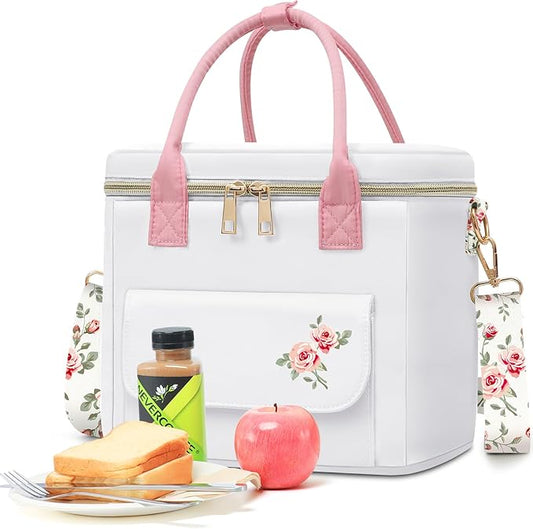 Small Insulated Lunch Bag Box Women - Leakproof Water-Repellent Lightweight Cooler with Removable Strap for Work Picnic - Teacher Mothers Day Christmas Birthday Gifts