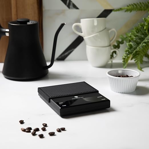 VelvetBrew Digital Coffee Scale with Timer - Premium Espresso Scale .Gram Accuracy - Pro Coffee Scale for Precision Brewing, Black