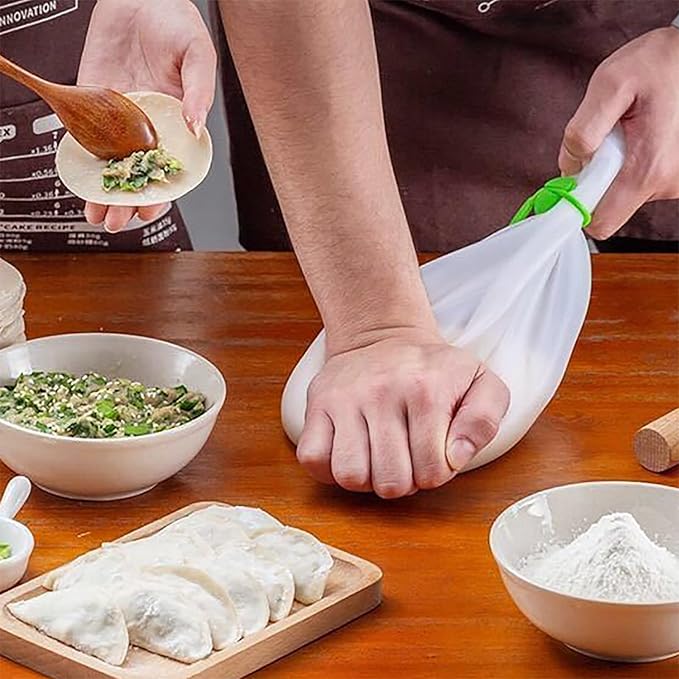 Silicone Dough Bag, Reusable Kneading Dough Bag Thickened Dough Mixer Bag Improve Multifunctional Dough Mixer for Bread Making Cooking Tool Easy to Wash Flour Mixing Bag (Large)