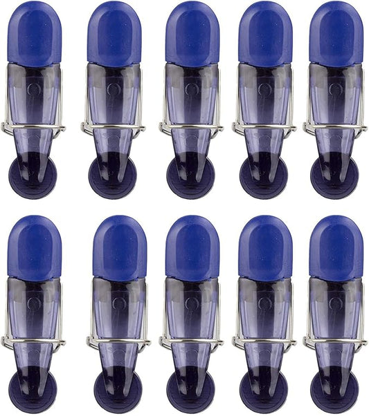 COOK WITH COLOR Bag Clip with Magnet- Chip Bag Clip, Sealing Food Clips, Plastic Clips for Food and Kitchen Storage, Chip Clip and Snack Bag Clips, 10 Pack Slim, Blue
