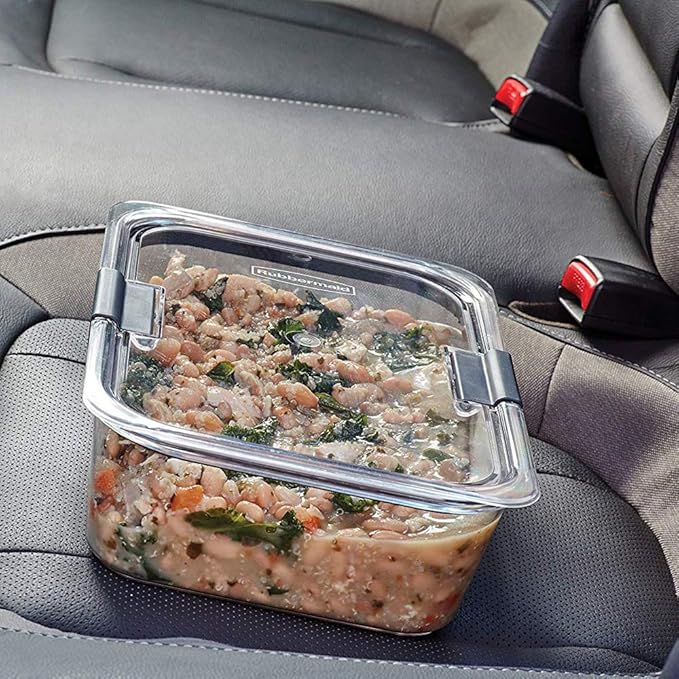 Rubbermaid Brilliance Large Food Storage Container, 9.6 Cup, BPA-Free, Leak-Proof, Clear