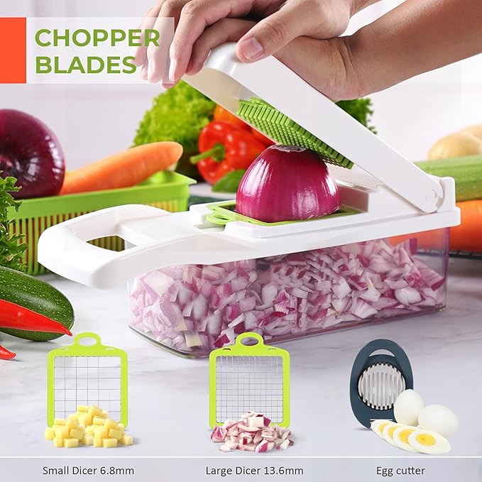 MAIPOR Vegetable Chopper - Multifunctional 15 in 1 Professional Food Chopper - Dicer, Cutter, Egg Slicer