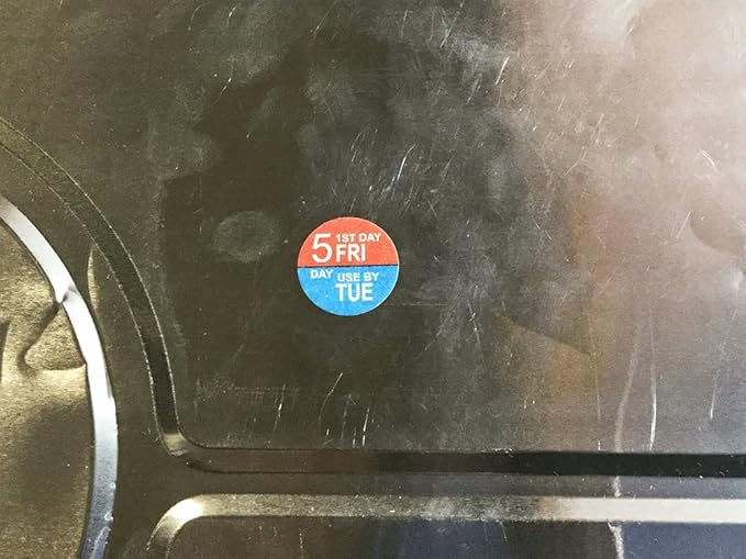 Dissolvable Friday Through Tuesday 5 Day Food Rotation Labels Use by 3/4 Inch 500 Adhesive Stickers