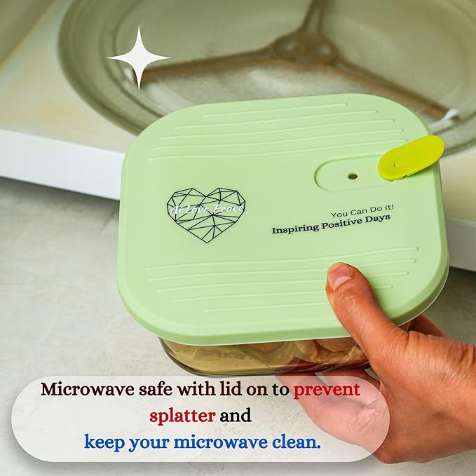 AI LOVE PEACE Ultimate Microwave Cooking Set for Busy Professionals - Ramen Bowl & Glass Meal Prep Container With Dual Lids