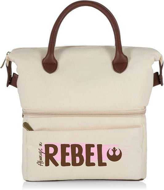 PICNIC TIME Star Wars Rebel Urban Lunch Bag, Cooler Lunch Tote, Insulated Lunch Bag, (Beige with Brown Accents)