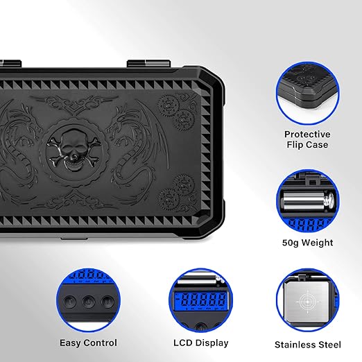 Milligram Scale 50g/0.001g High Precision,Digital mg Scale with LCD/Tare,6 Units Jewelry Scale,Micro gram Scale for Powder,Coins,Gold,Reloading Scale,Included Cal Weight,Batteries