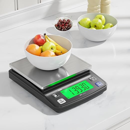 Polit Food Kitchen Scale KPT, 13lb/6Kg Digital Kitchen Scale Weight Grams Ounces 0.5g/0.01oz Accuracy, Premium Stainless Steel with LCD Display, 4 Units for Baking and Cooking (Power Adaptor Included)