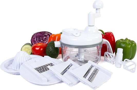 Food Chopper - 7 in 1 Chopper, Mixer, Blender, Whipper, Slicer, Shredder, Julienne and Juicer