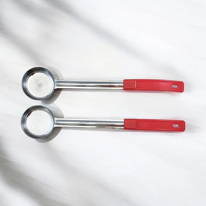 2 Ounce Solid Stainless Steel Portion Control Ladle Spoon for Measuring and Serving; Commercial Grade Serving Scoops [Pack of 2]