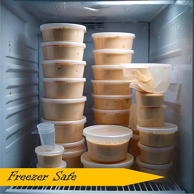 Mr Miracle Deli Containers with Lids - 12 Pack of 32 oz Clear Airtight Reusable Plastic Food and Multi-Purpose Containers - Microwave, Freezer, and Dishwasher Safe