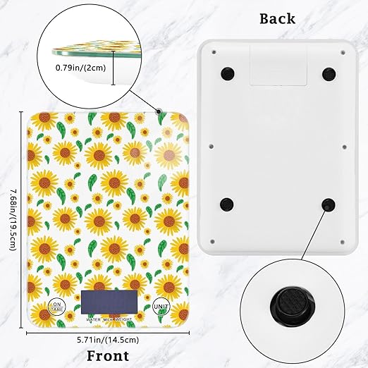 Food Scale Kitchen Scale Food Scales Digital Weight Grams and Ounces Small Electronic Food Scale for Baking Cooking Sunflowers