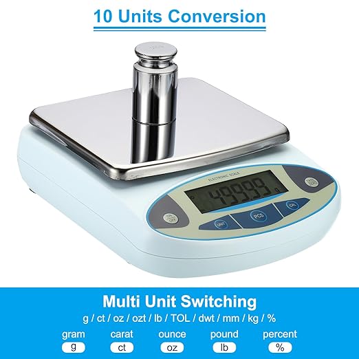 PATIKIL Lab Scale 1000gx0.01g, High Precision Electronic Analytical Balance Sensitive, Digital Precision Scale with 500g Calibration Weights for Jewelry Laboratory Science