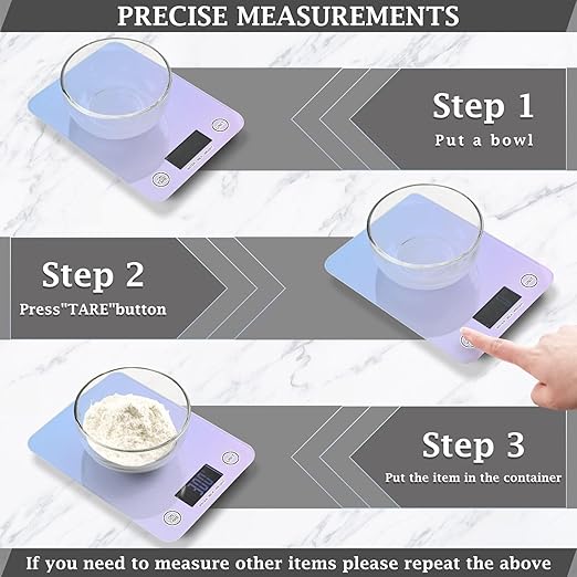 Food Scale Kitchen Scale Food Scales Digital Weight Grams and Ounces Small Electronic Food Scale for Baking Cooking Gradient Purple