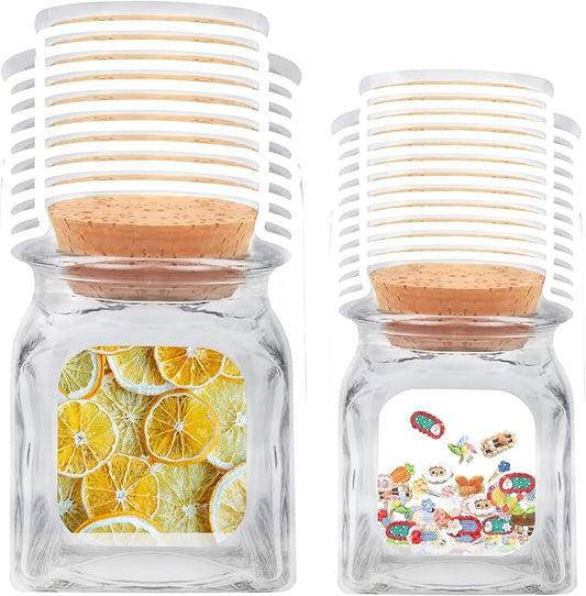 100 pcs Mason Jar Bottles Bags,2 Sizes Reusable Decorative Snack Bags,Ziplock Sealed Plastic Food Saver Storage Pouches for Kitchen Travel Camping Picnic Organizer