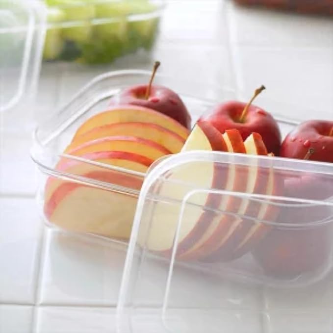 (Set of 5) Micro Clear Shatterproof Food Storage Containers with Lids, Stackable, Nestable BPA-Free Kitchen Canisters, Crystal Clear Tritan Body, Dishwasher & Microwave Safe, Made in Japan