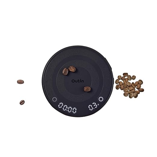 OutIn Claro Portable Coffee Scale,Espresso Scale 2kg/0.1g Accurate Measurement,Pour Over Coffee Scale Multiple Modes,Timer Function,Rechargeable, with Protective Bag
