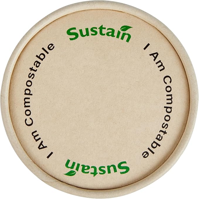 LIDS ONLY: Sustain Round Paper Soup Container Lids, 200 Disposable Ice Cream Cup Lids - Cups Sold Separately, For 3 And 4 Ounce Cups, Bamboo To Go Cup Lids, PLA lining, Compostable - Restaurantware