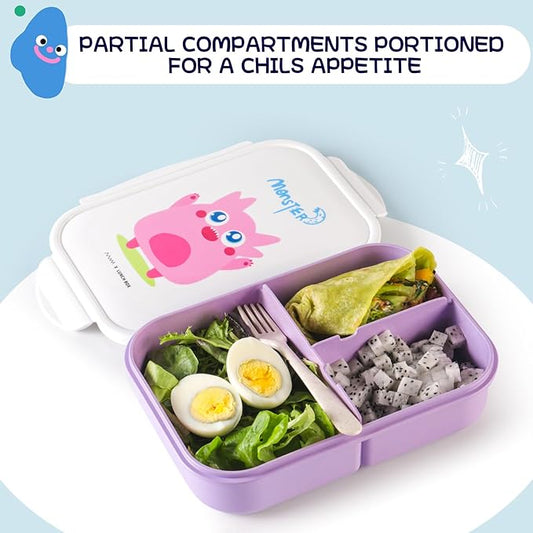 MISS BIG Bento Box for Kids, Leakproof Lunch Box, No BPAs & Chemical Dyes, M/W, D/W & Fridge Safe (1150ml Purple)