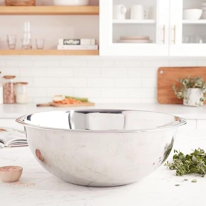 Ybmhome YBM HOME Stainless Steel Mixing Bowl - Premium Polished Mirror Nesting Metal Bowl for Cooking and Serving, Stackable for Convenient Storage-13.5 Quart, 1177, silver