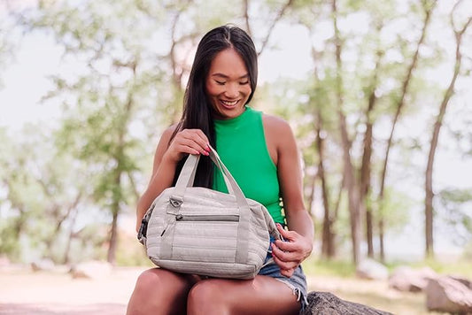 PICNIC TIME Midday Quilted Washable Insulated Lunch Bag, Soft-sided Lunch Box, Lunch Cooler Bag, (Shale Brown)