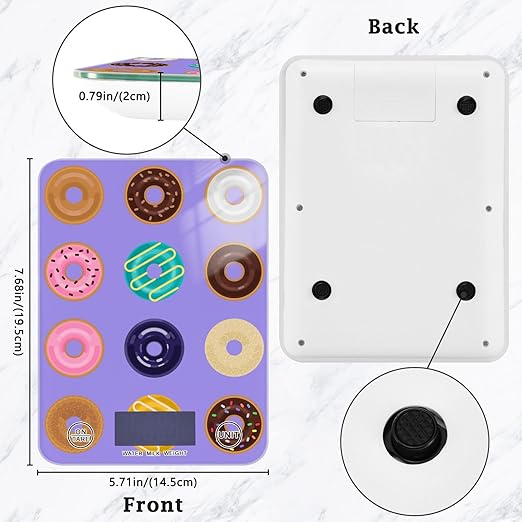 Food Scale Kitchen Scale Food Scales Digital Weight Grams and Ounces Small Electronic Food Scale for Baking Cooking Colorful Donut