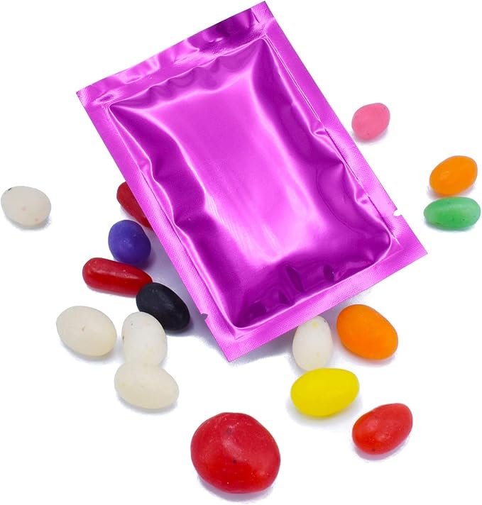 QQ Studio 100 PCS Metallic Mylar Foil Open Top Sealable Bags (9x13cm(3.5x5.1"), 100x Rose)
